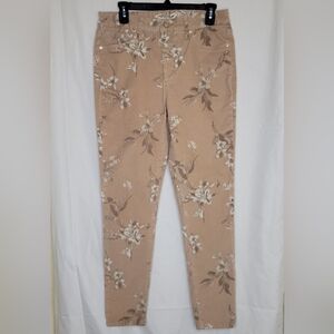 Seven 7 Jeans Floral Corduroy High Rise‎ Skinny Pants